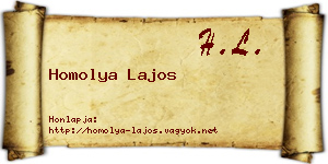 Homolya Lajos névjegykártya
